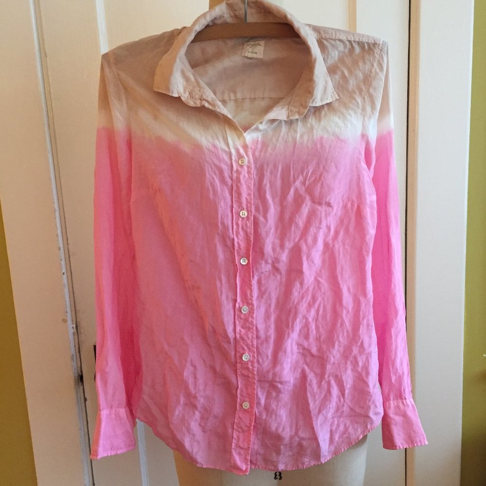 Gorgeous ombre silk/cotton button down